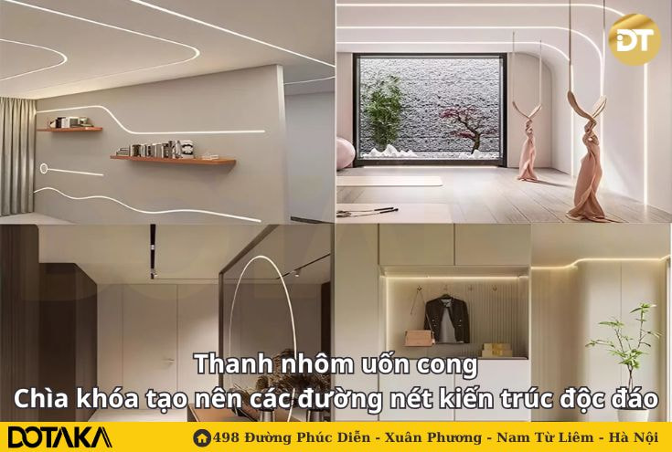 Thanh nhôm uốn cong Chìa khóa tạo nên các đường nét kiến trúc độc đáo
