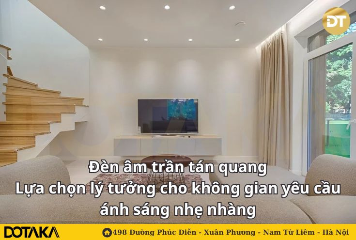 Đèn âm trần tán quang: Lựa chọn lý tưởng cho không gian yêu cầu ánh sáng nhẹ nhàng