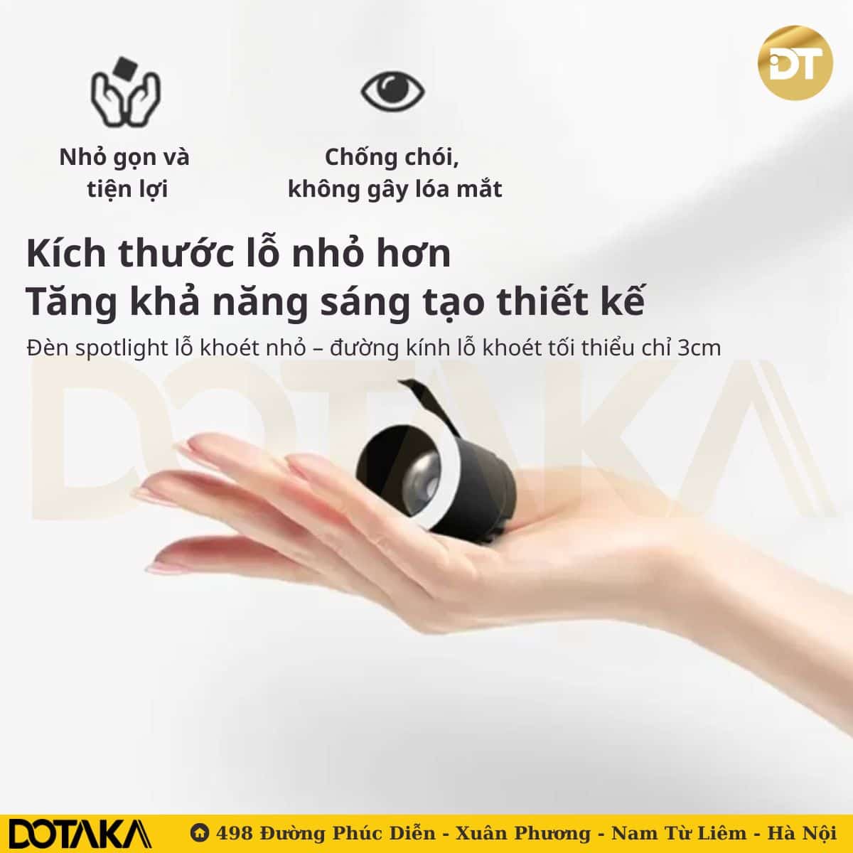 Ưu điểm nổi bật của đèn spotlight mini âm trần