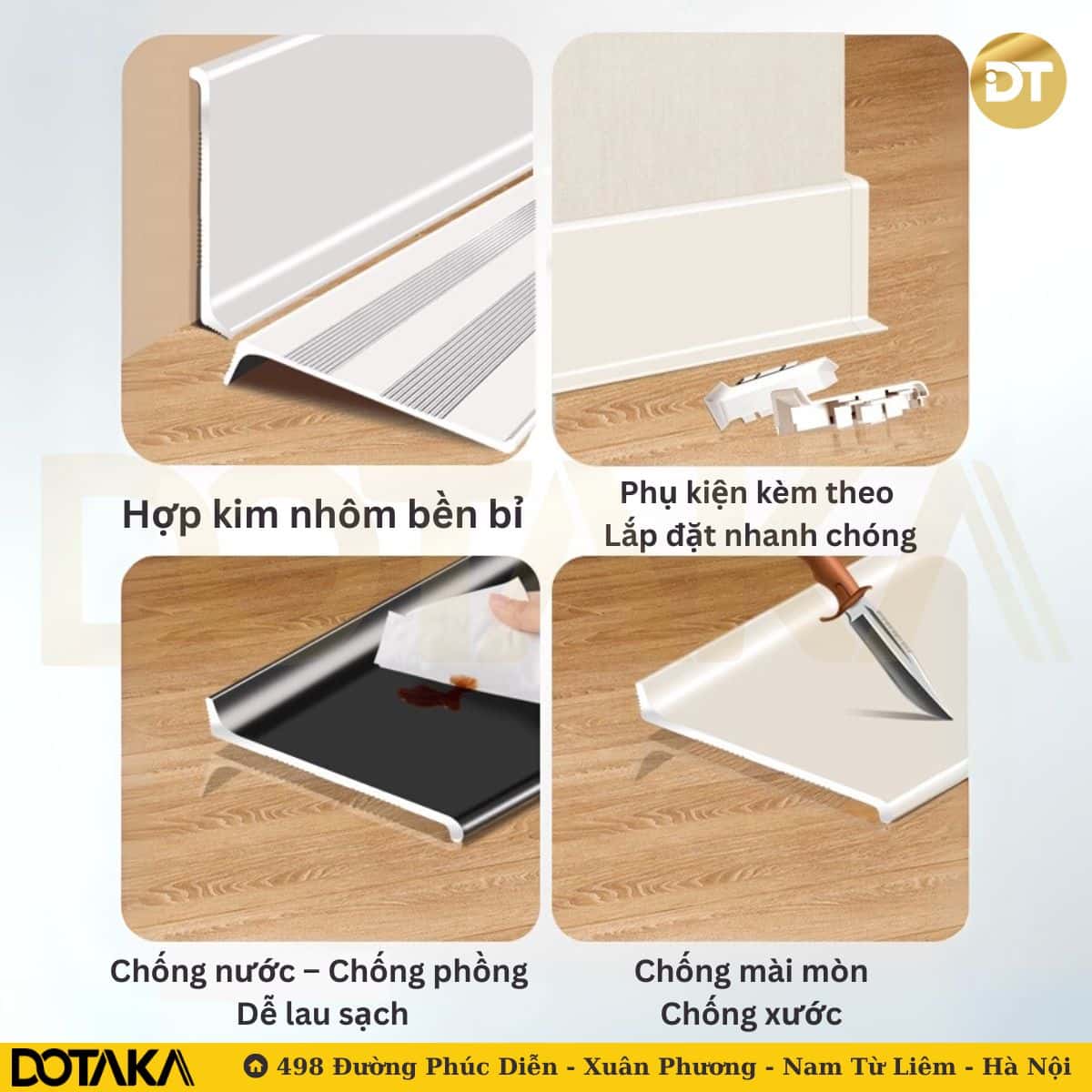  Ưu điểm nổi bật của len nhôm chân tường Dotaka