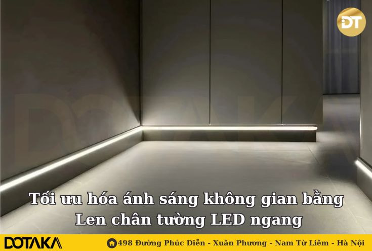 Tối ưu hóa ánh sáng không gian bằng len chân tường LED ngang