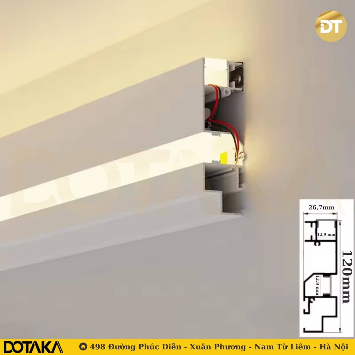  Phào Cổ Trần LED Nhôm LP120-27