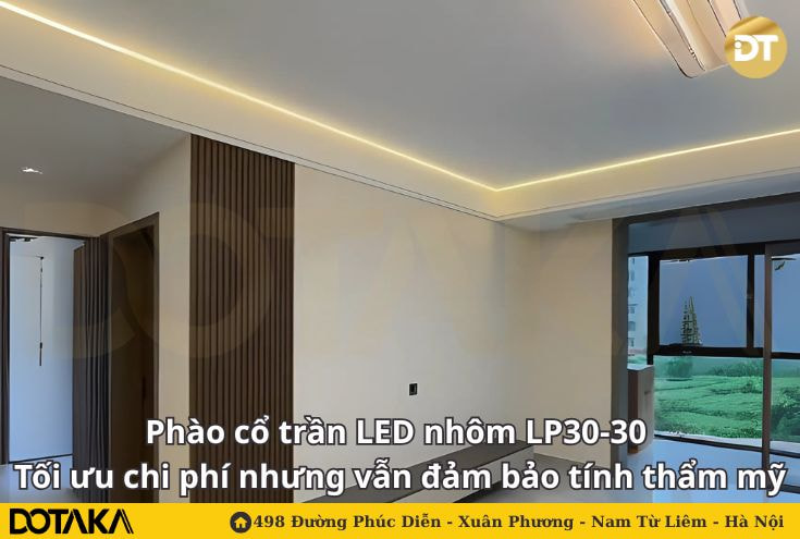Phào cổ trần LED nhôm LP30-30 – Tối ưu chi phí nhưng vẫn đảm bảo tính thẩm mỹ