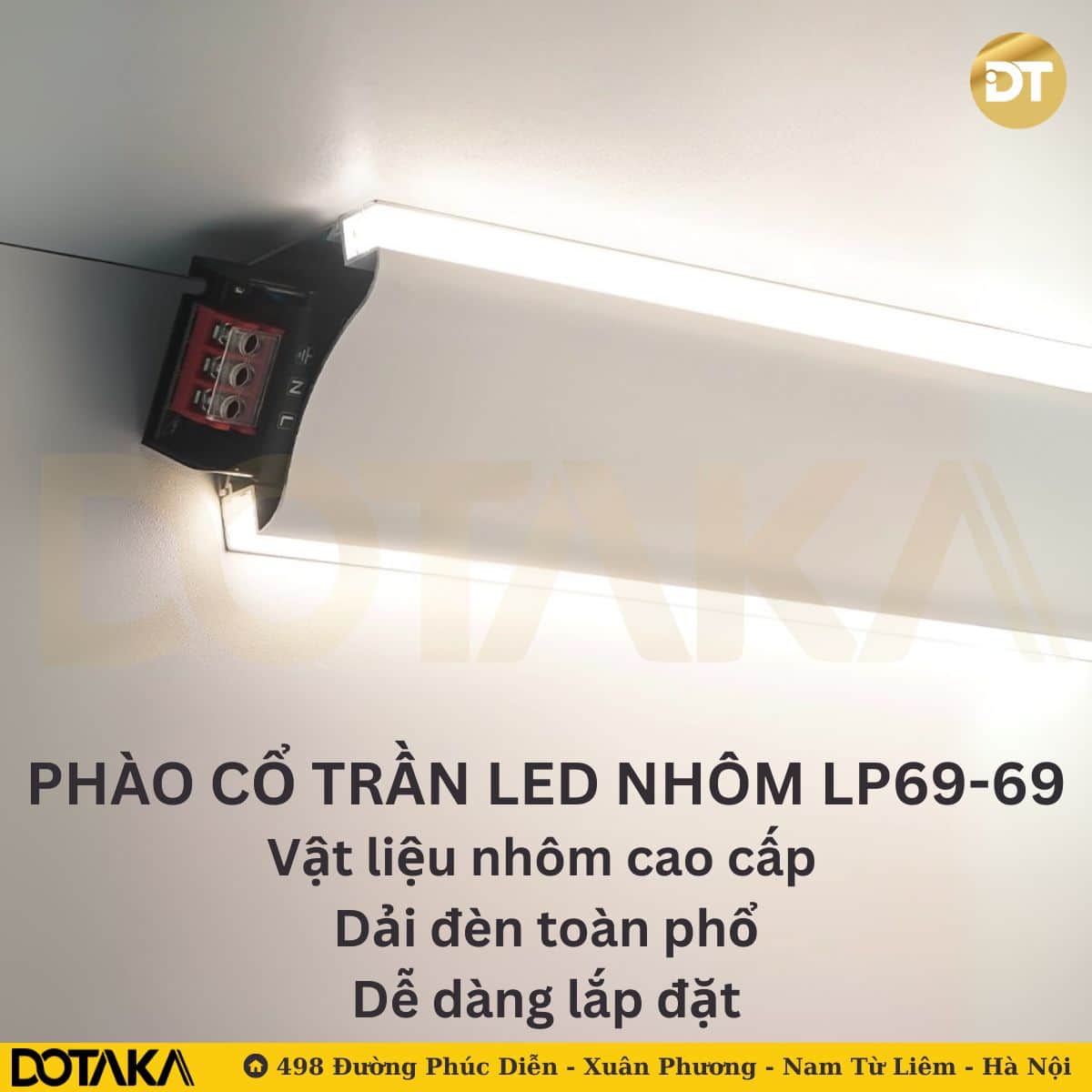 Tổng quan về mẫu phào cổ trần LED nhôm LP69-69