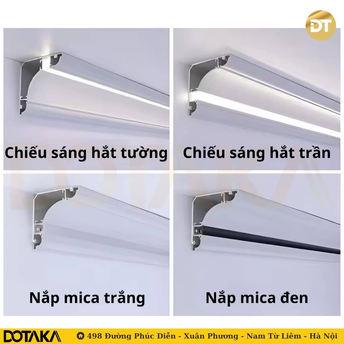 Điểm linh hoạt của phào cổ trần LED nhôm LP84-20